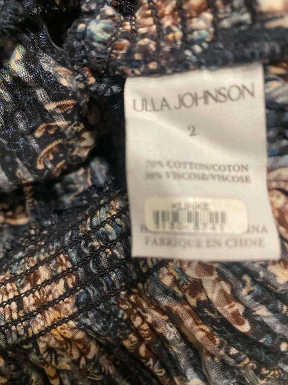Ulla Johnson Warner floral print square neckline peplum blouse